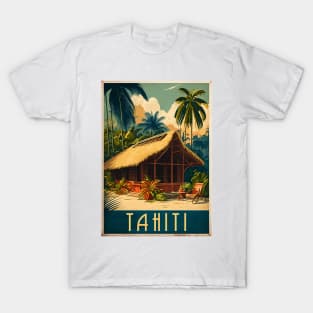 Tahiti French Polynesia Vintage Travel Art Poster T-Shirt